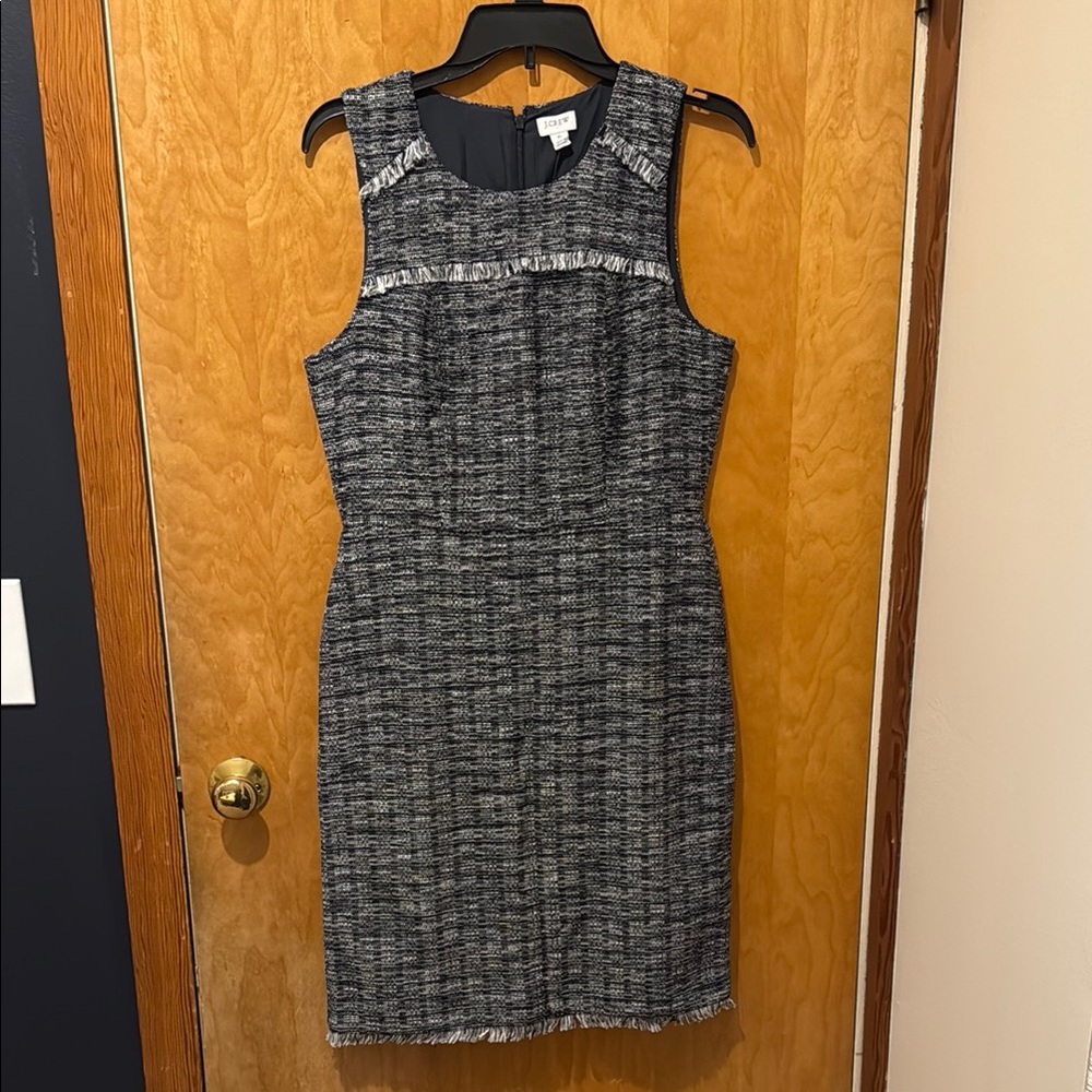 NWT Blue and White Tweed JCrew Dress